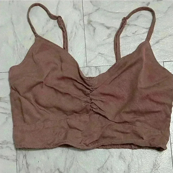Abercrombie & Fitch Cropped Cami Tank Top Women’s Small Pink - Picture 2 of 8